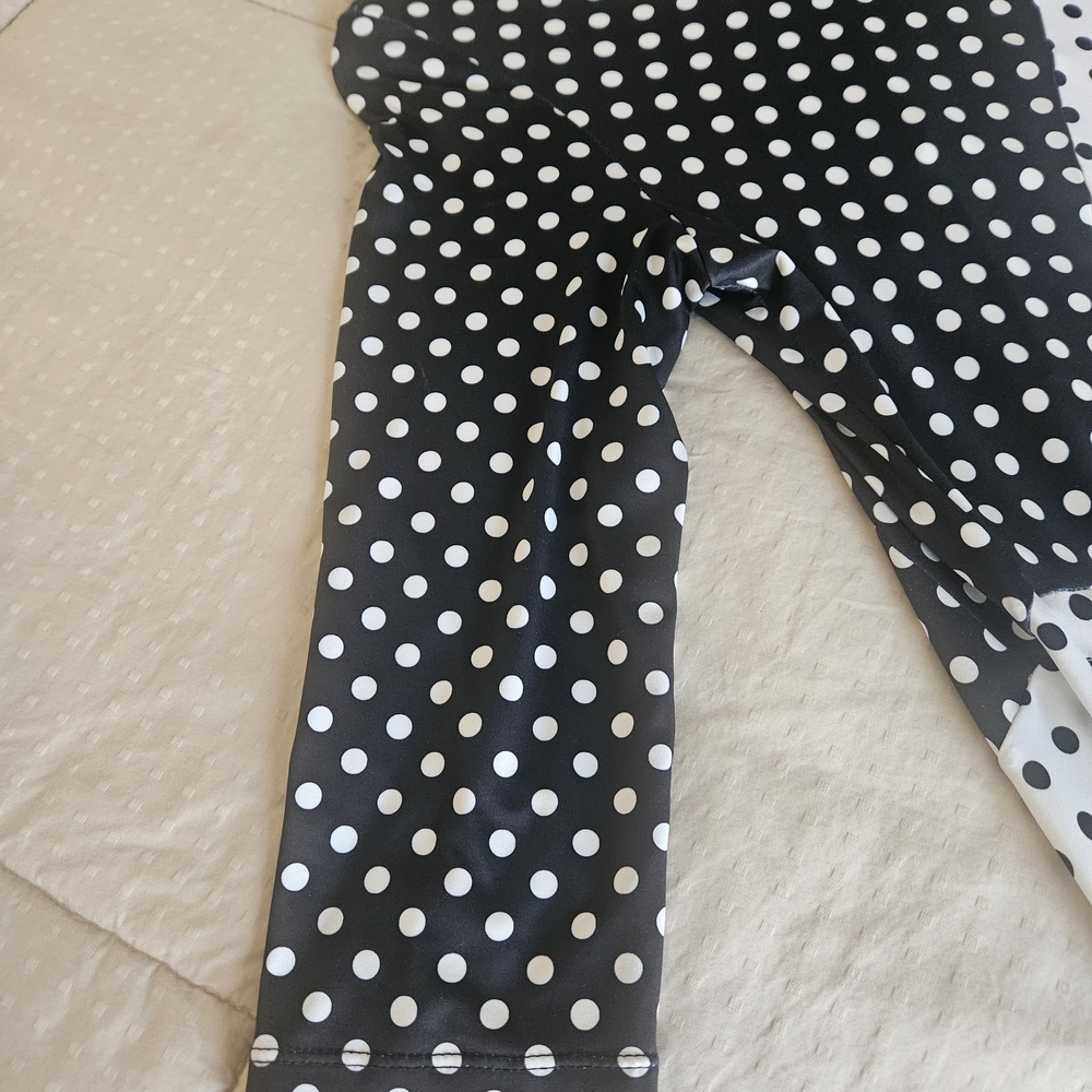 IC COLLECTION Black and White Polka Dot Top - Picture 5 of 6